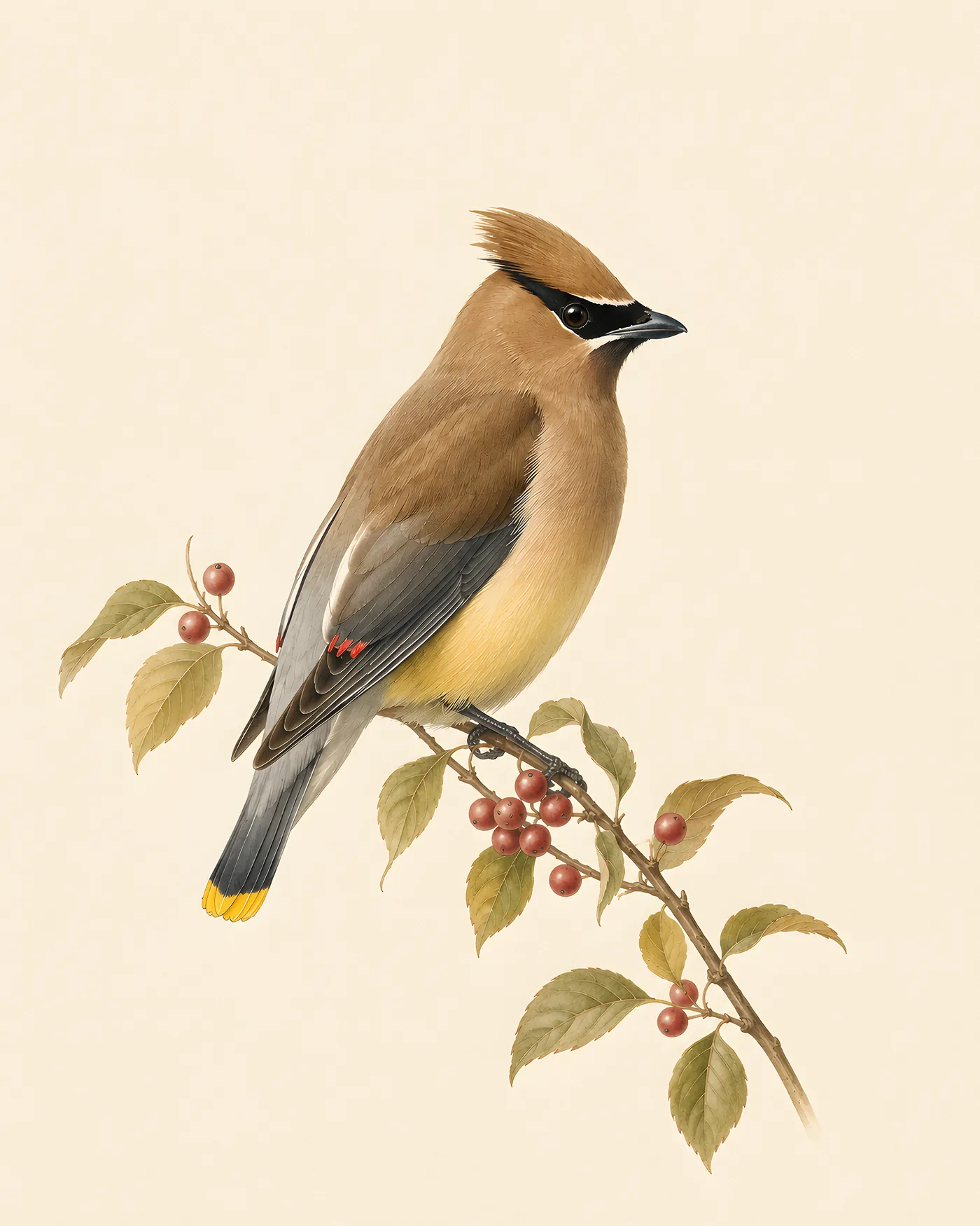 Fine-art bird plate in the Audubon tradition